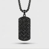Black Tag Necklace for Men