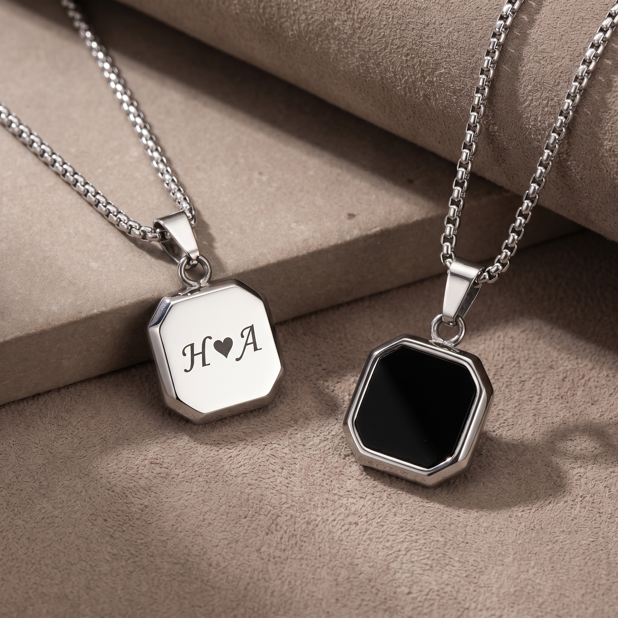 Black Agate Men’s Pendant Necklace