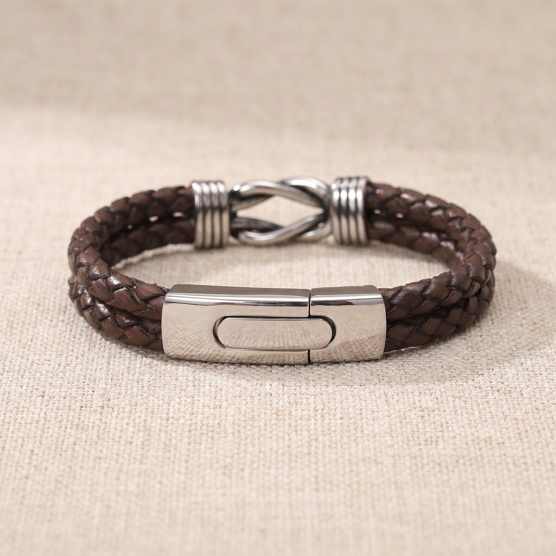 Brown Leather Knot Bracelet for Men