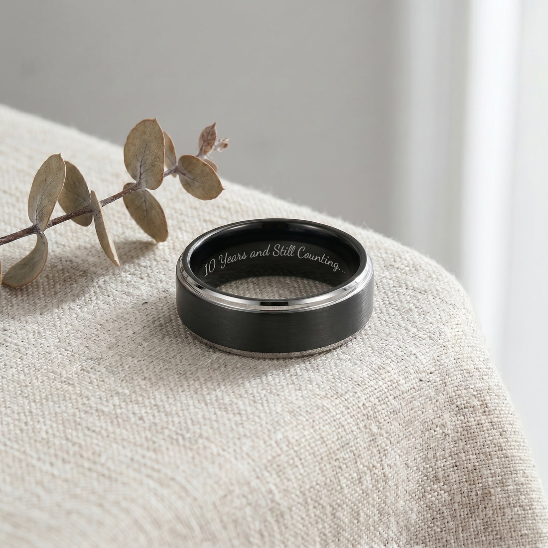 Custom Engraved Tungsten Promise Ring for Men