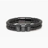 Men's Personalized Leather Bracelet with Kids Names