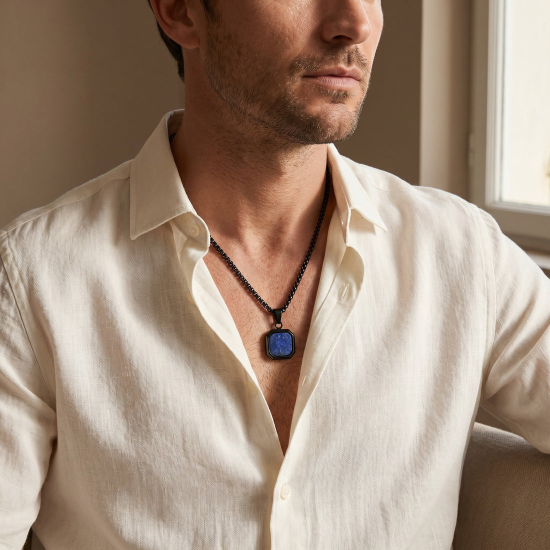 Lapis Lazuli Men’s Pendant Necklace