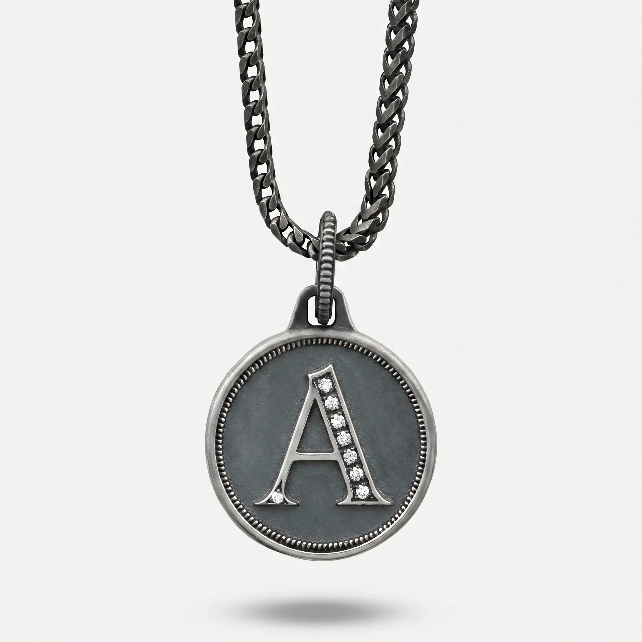 Custom Initial Pendant Necklace for Men – Sterling Silver