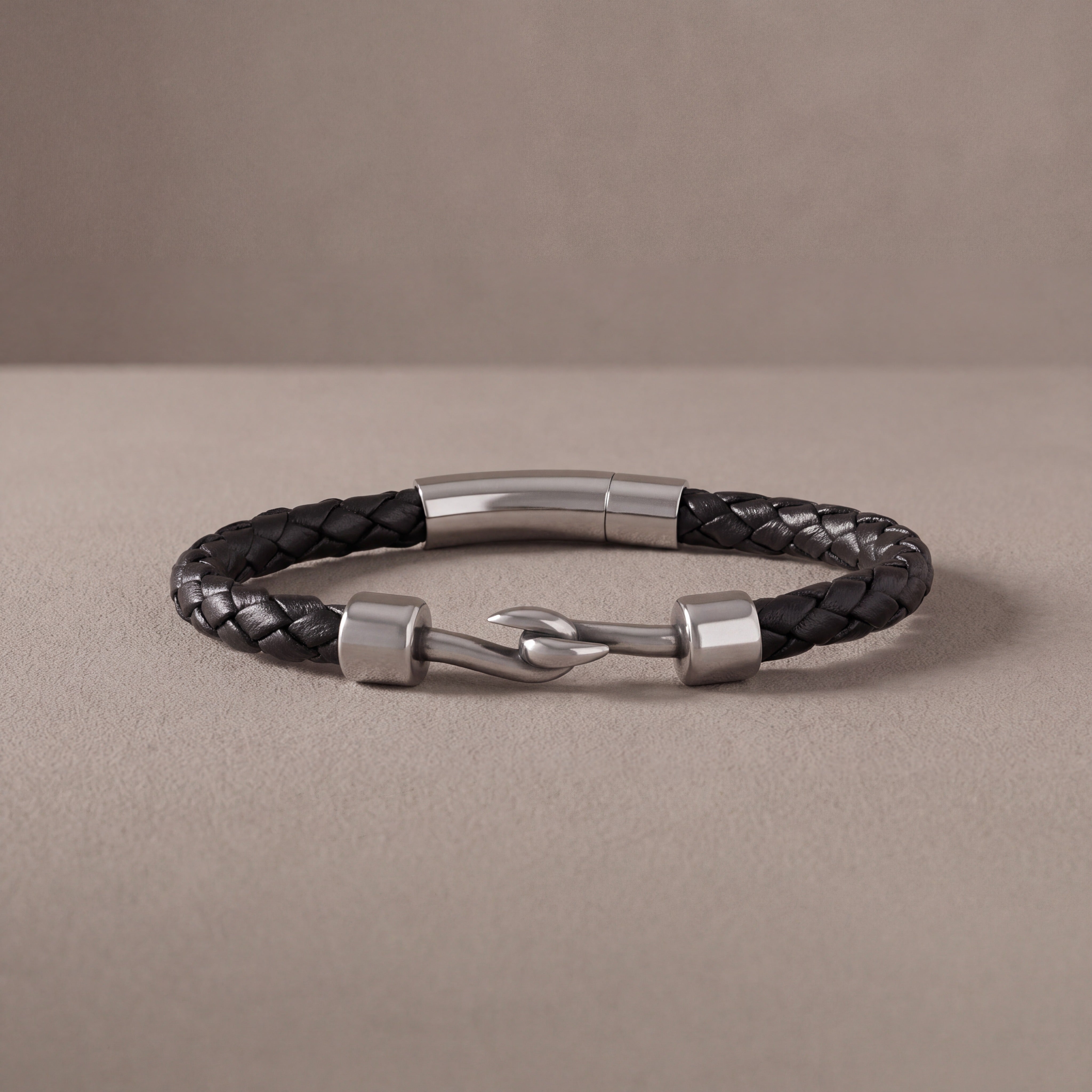 The Interlock — Braided Leather Bracelet for Men