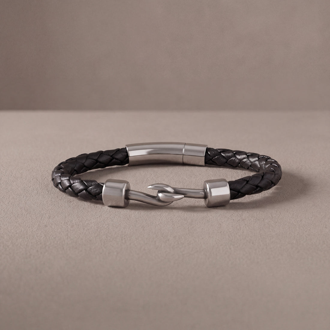 The Interlock — Braided Leather Bracelet for Men
