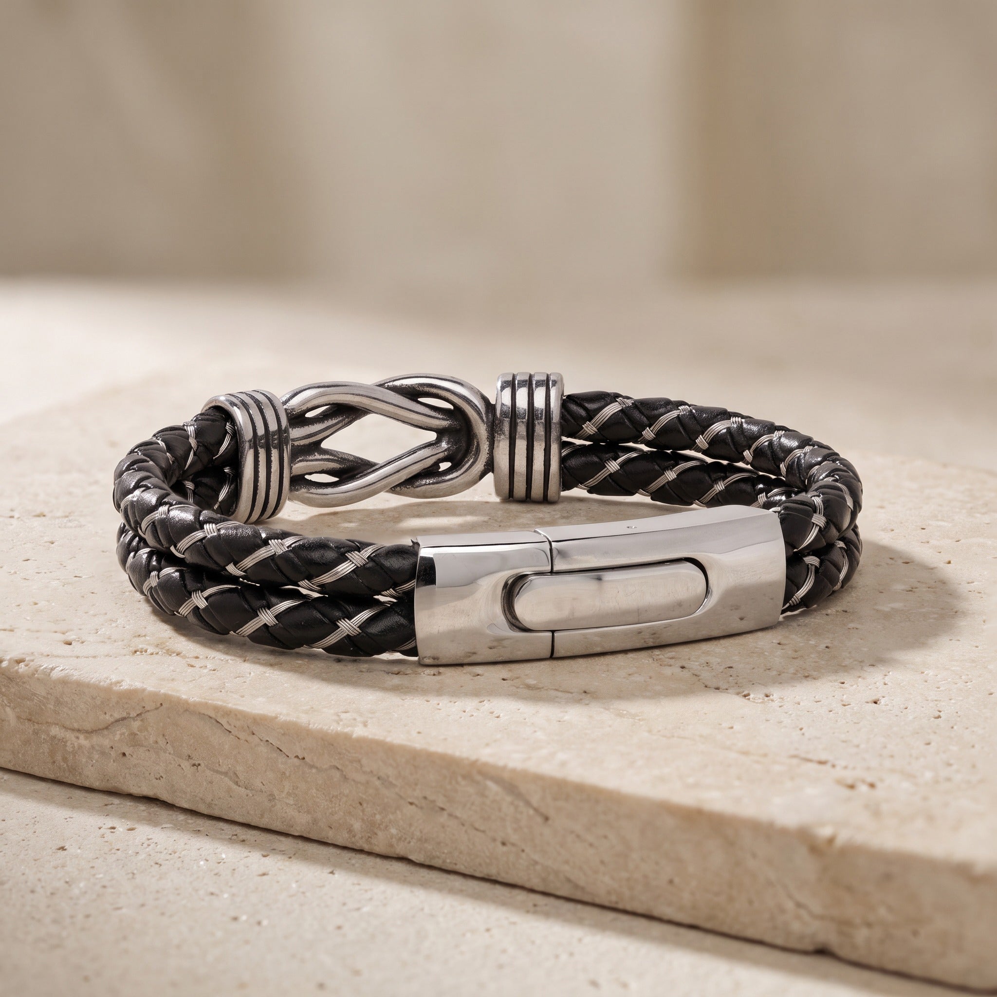 Eternal Knot Leather Bracelet for Men