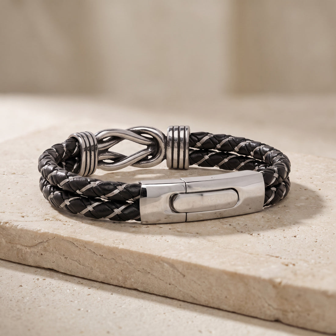 Eternal Knot Leather Bracelet for Men