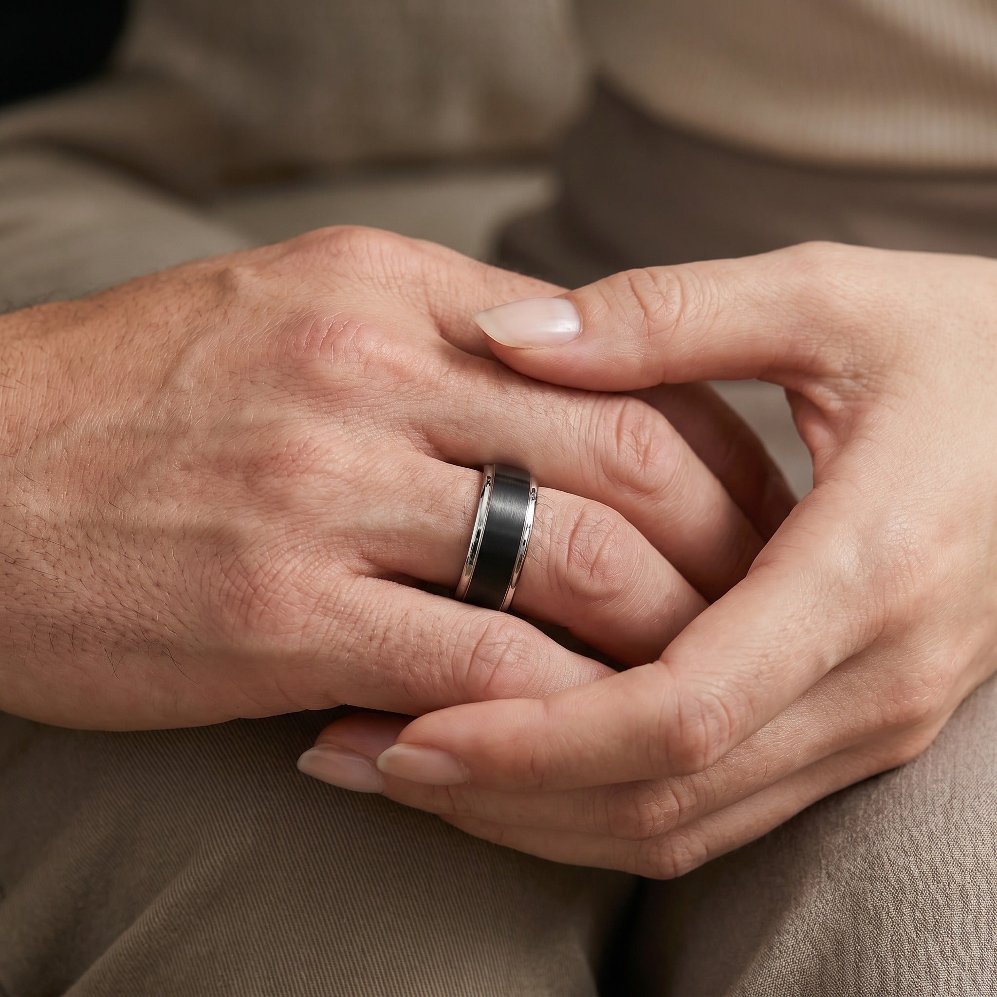 Custom Engraved Tungsten Promise Ring for Men