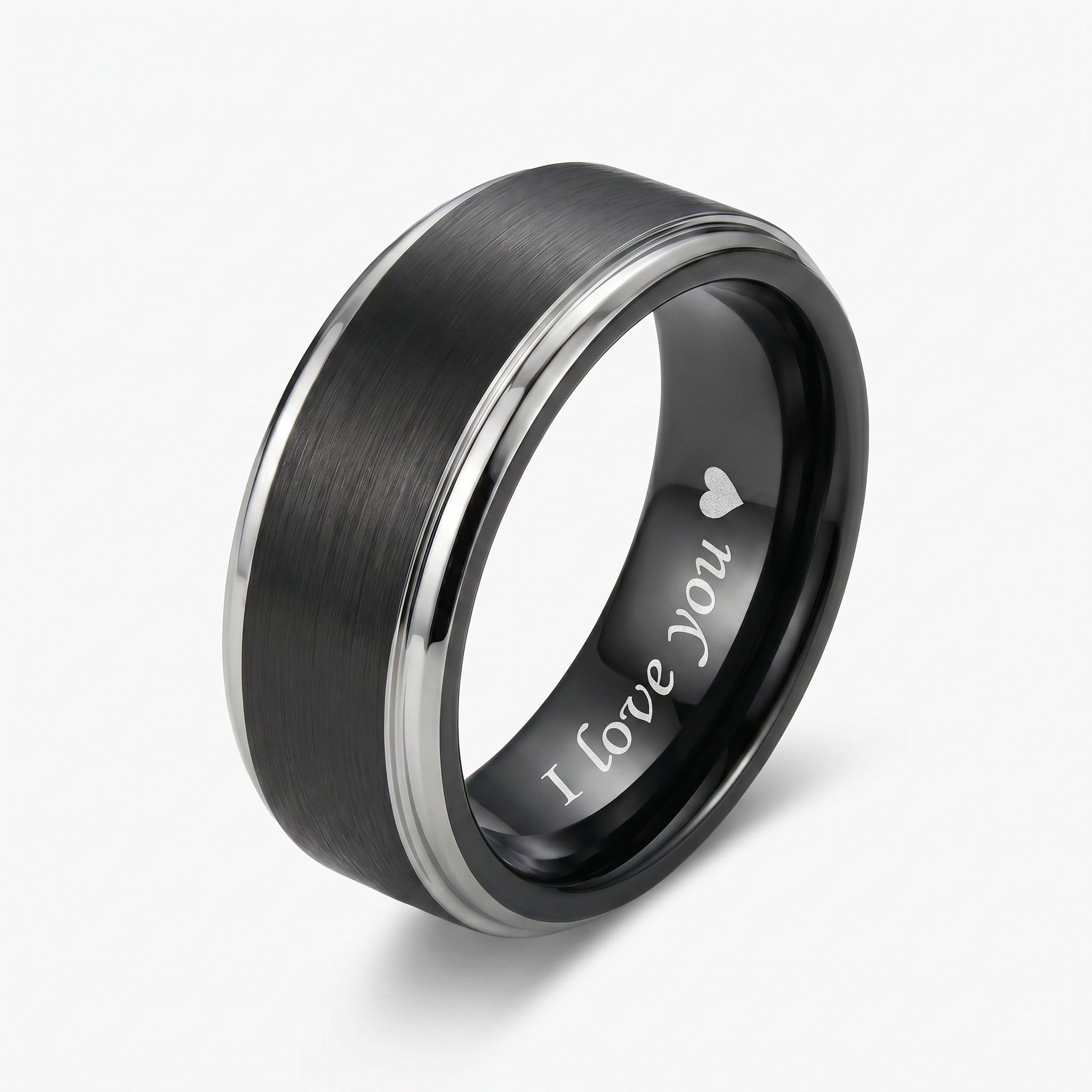 Custom Engraved Tungsten Promise Ring for Men