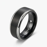 Custom Engraved Tungsten Promise Ring for Men