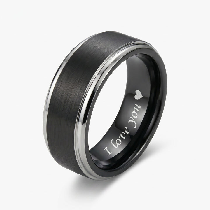 Custom Engraved Tungsten Promise Ring for Men