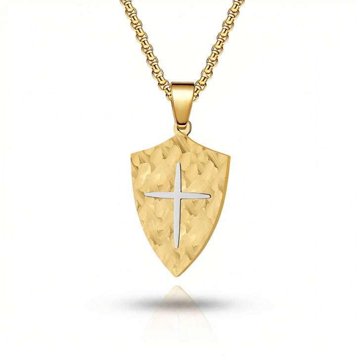 Personalized Cross Necklace for him - Gold