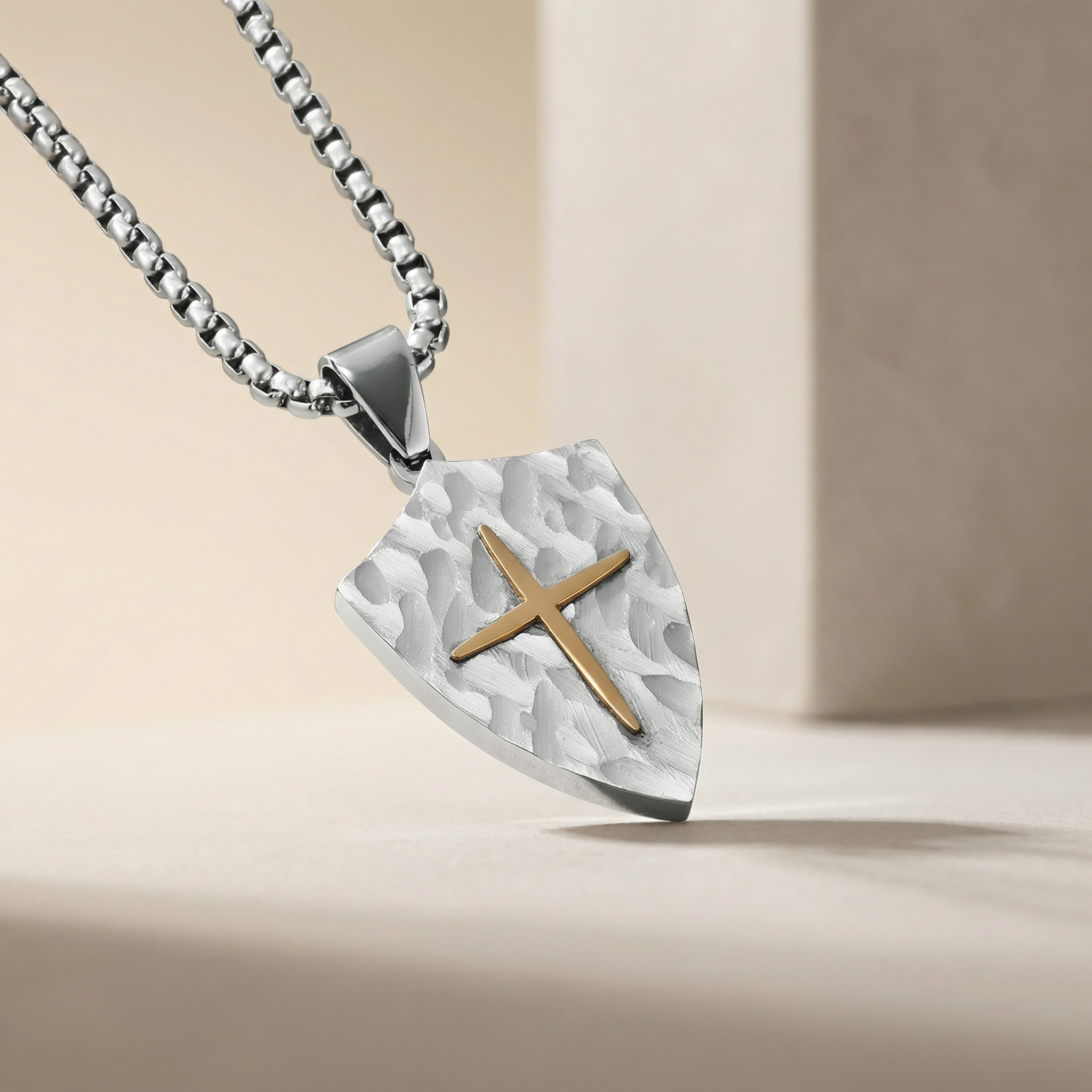 Personalized Cross Necklace for men - Silver