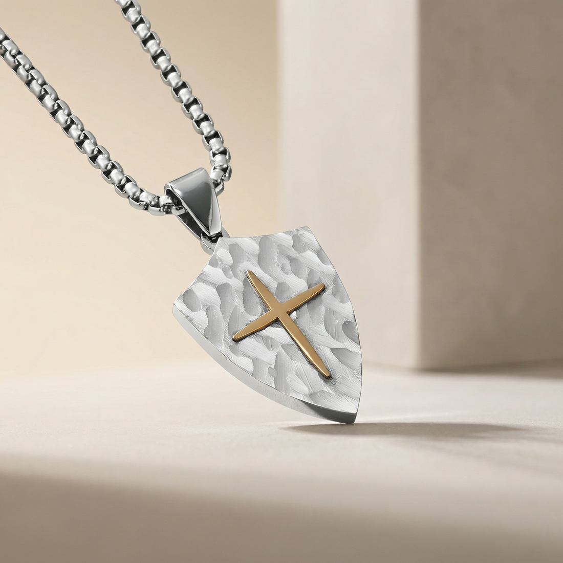 Personalized Cross Necklace for men - Silver