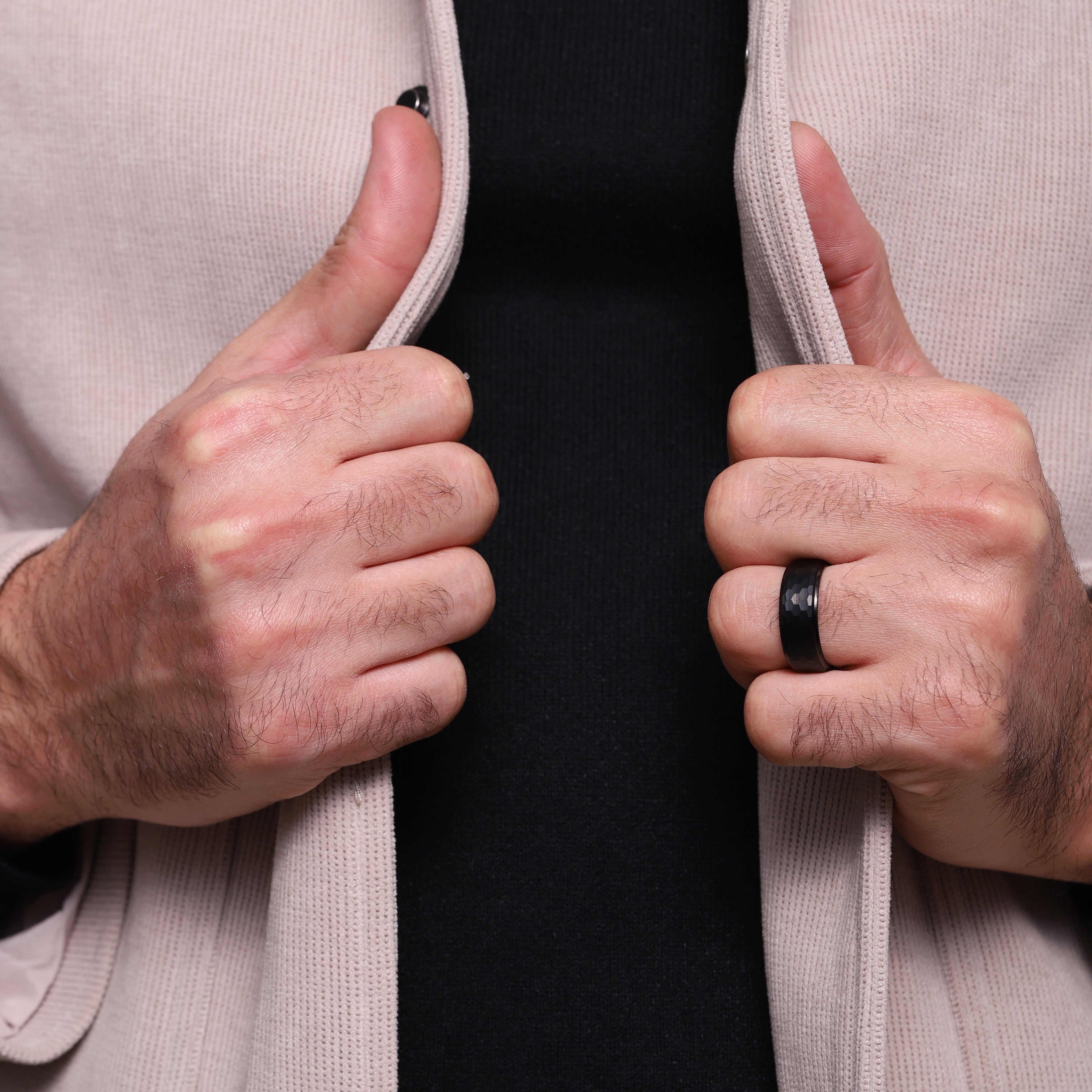 Sleek 8mm tungsten carbide male ring, symbolizing strength and commitment as a promise ring