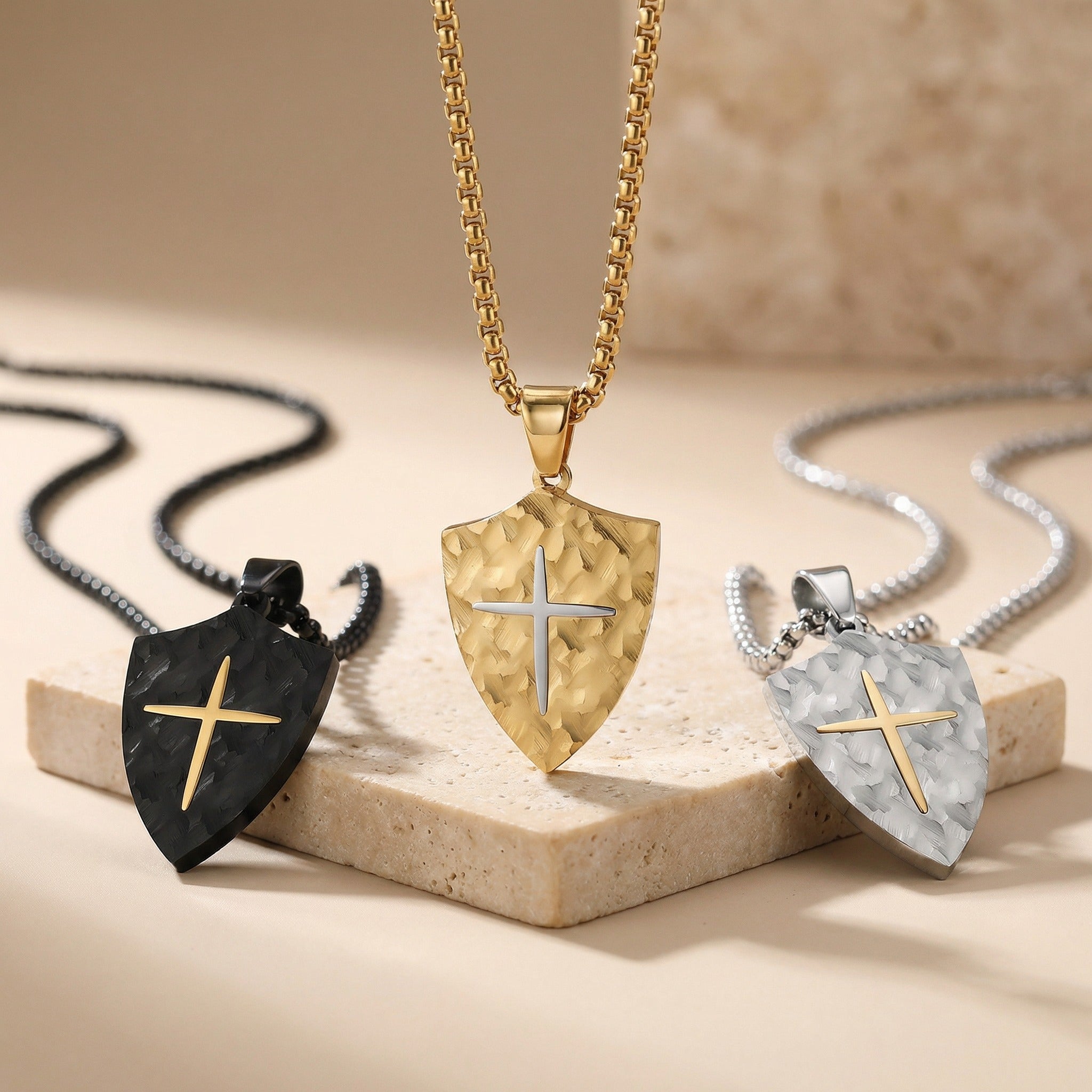 Personalized Cross Necklace for men - Gold