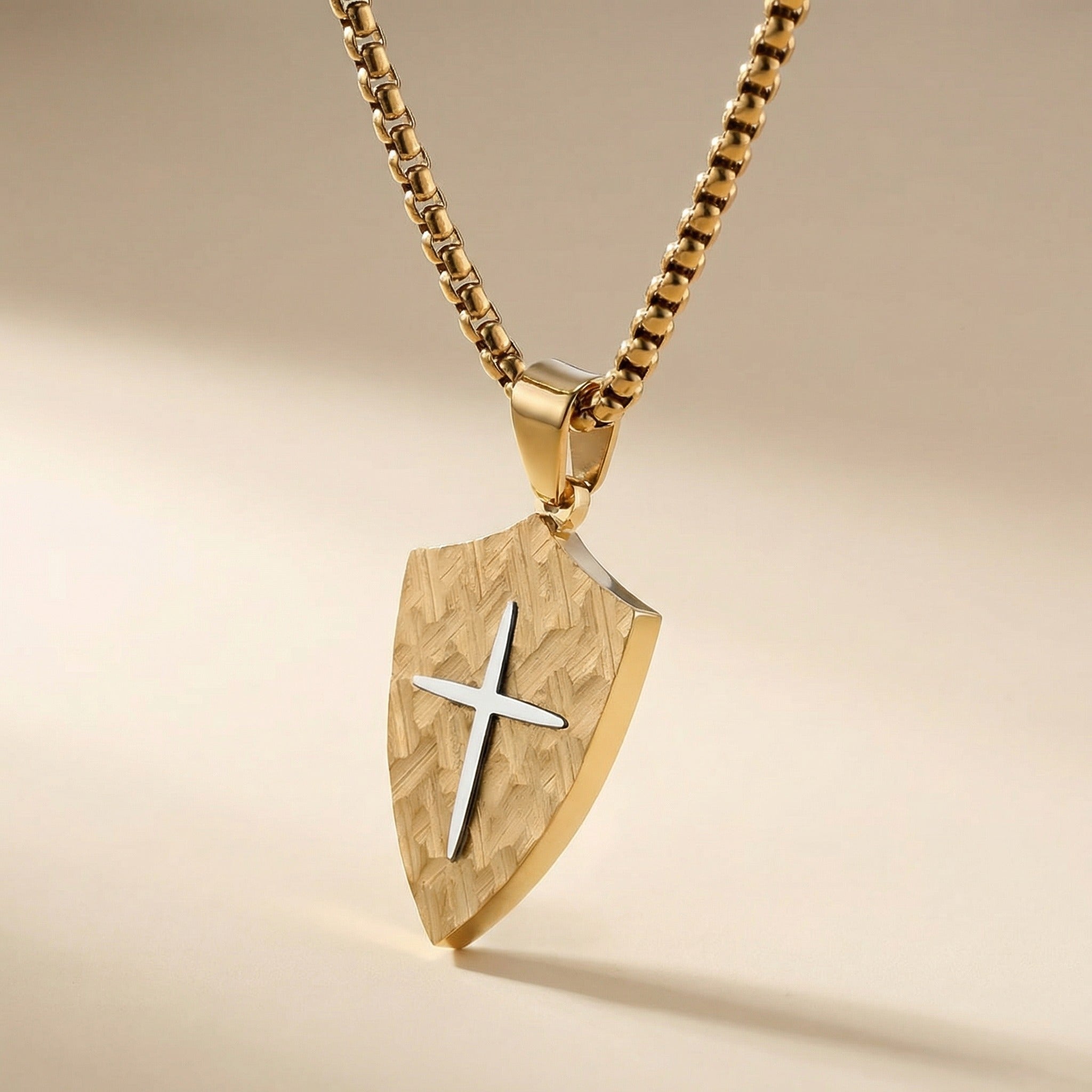Personalized Cross Necklace for men - Gold
