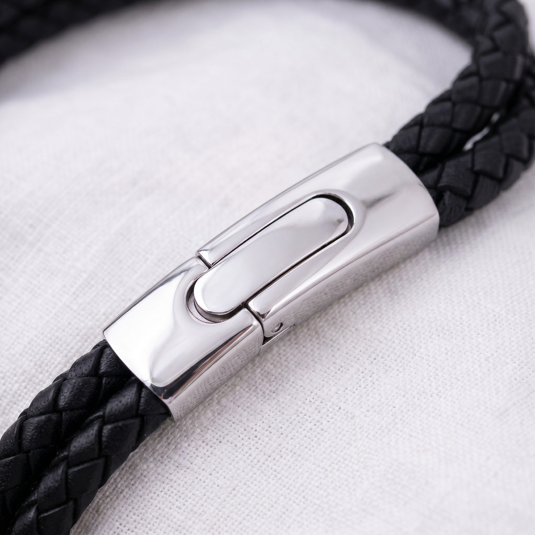 Personalized Leather Knot Bracelet for Men with Hidden Engraving