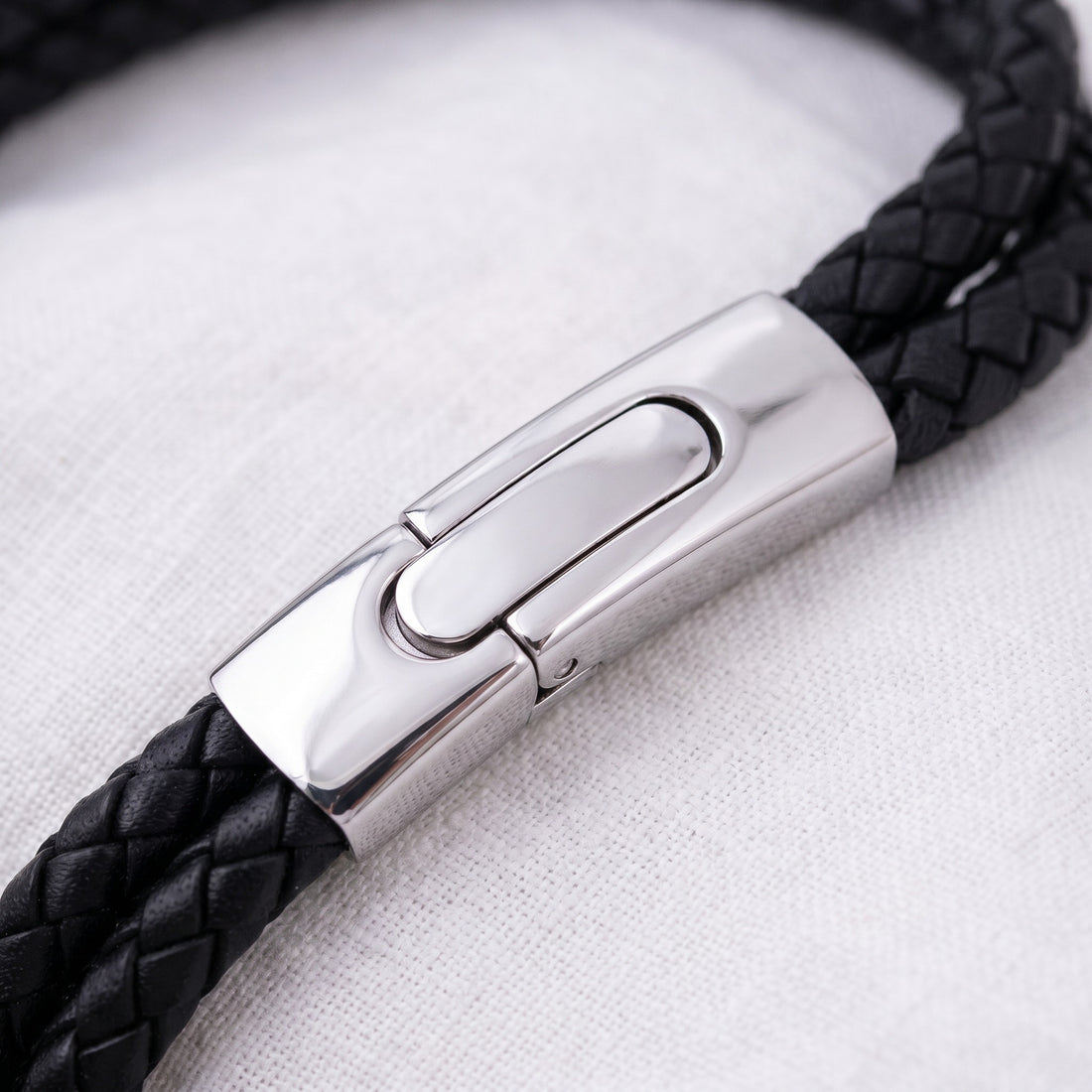 Personalized Leather Knot Bracelet for Men with Hidden Engraving