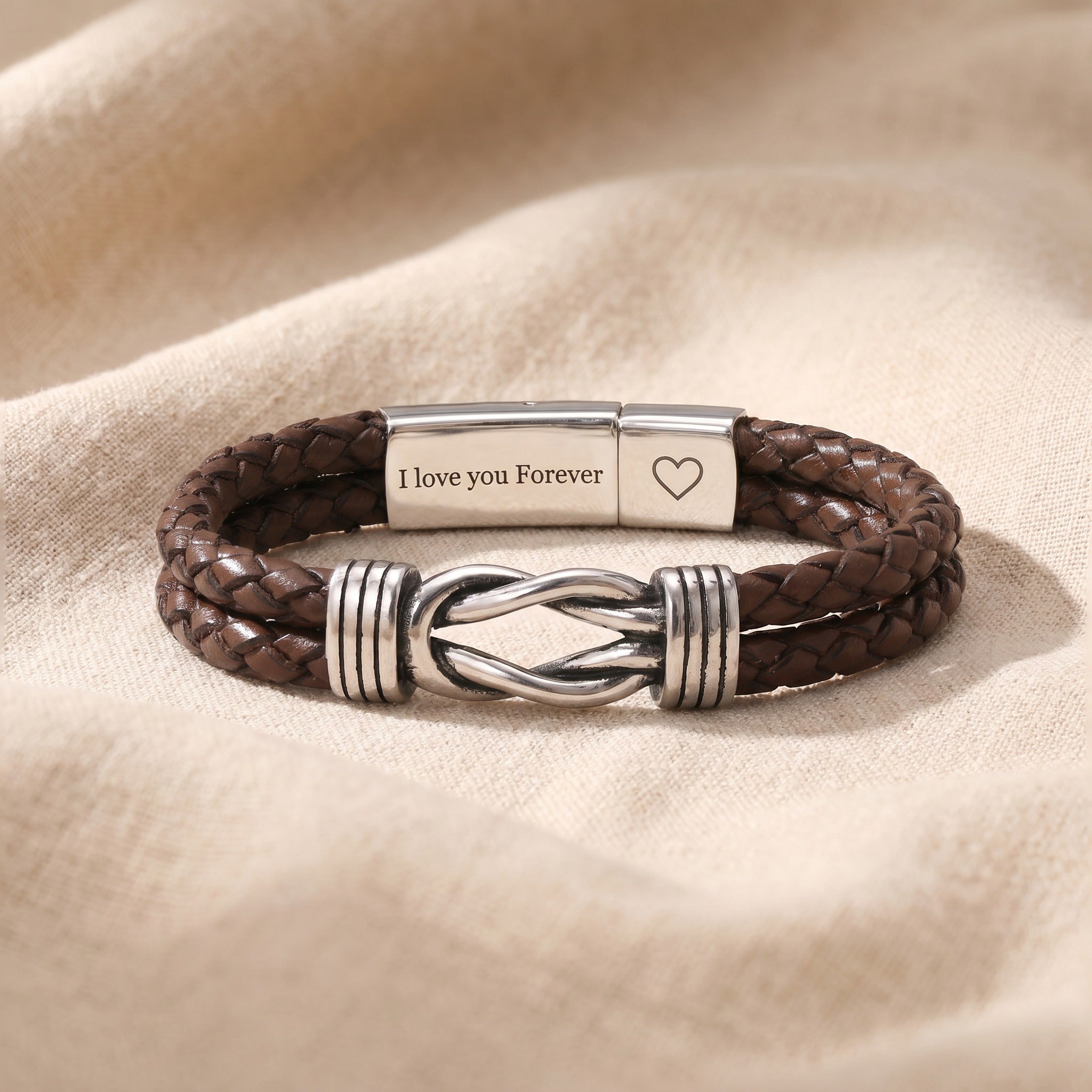 Brown Leather Knot Bracelet for Men