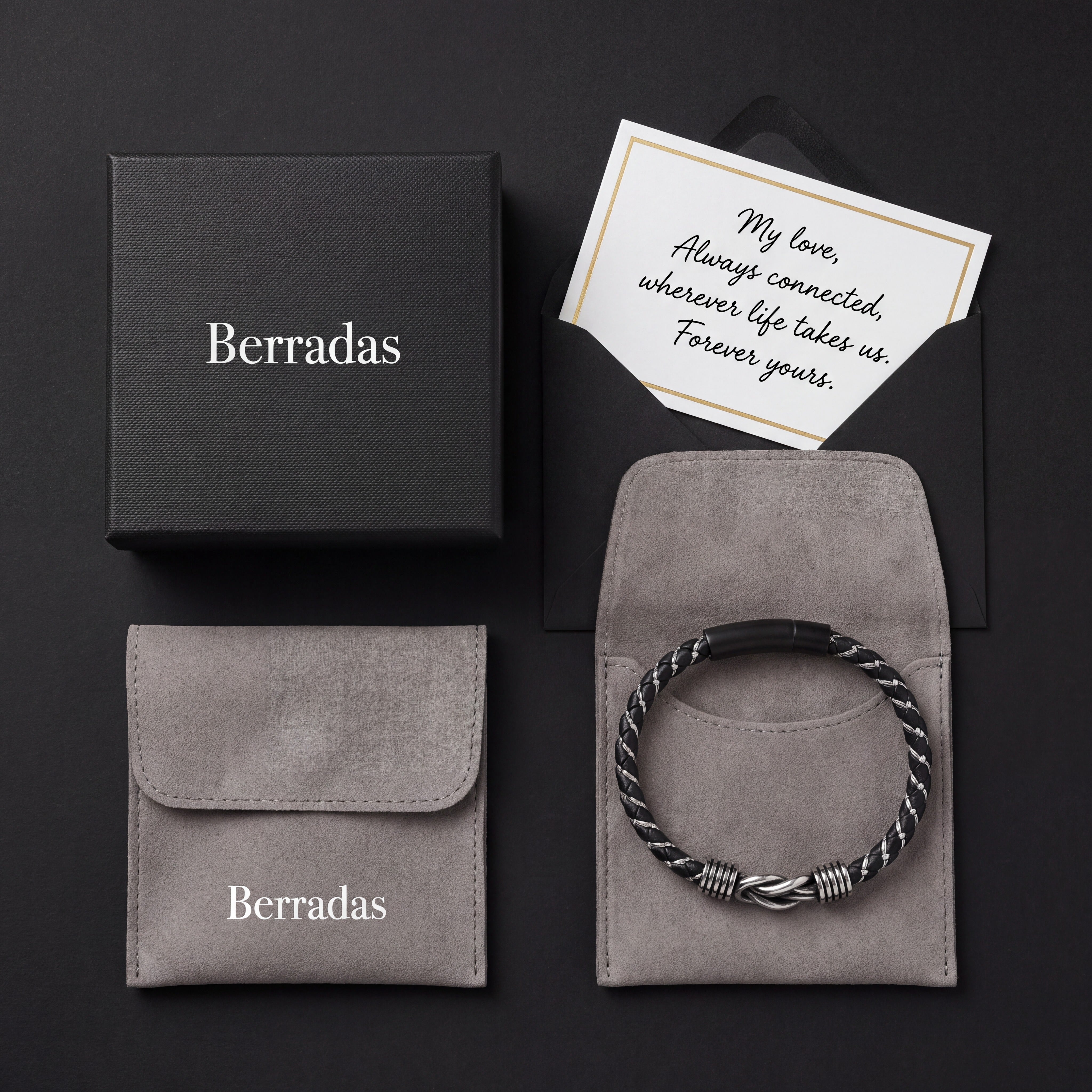 Knoop leren armband - gepersonaliseerde armband voor mannen