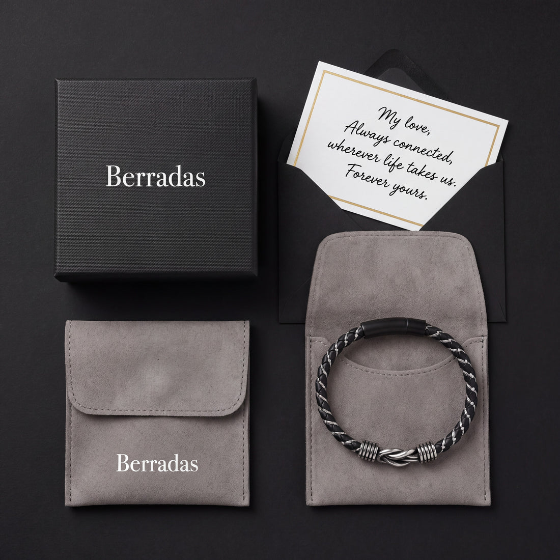 Knoop leren armband - gepersonaliseerde armband voor mannen