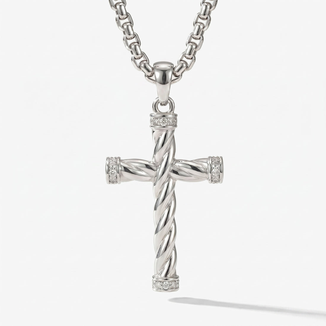 Engraved Cross Necklace for Men