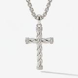 Engraved Cross Necklace for Men