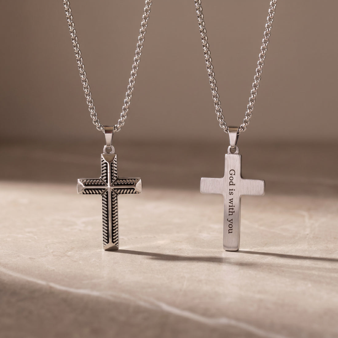 Cross necklace for men - Silver