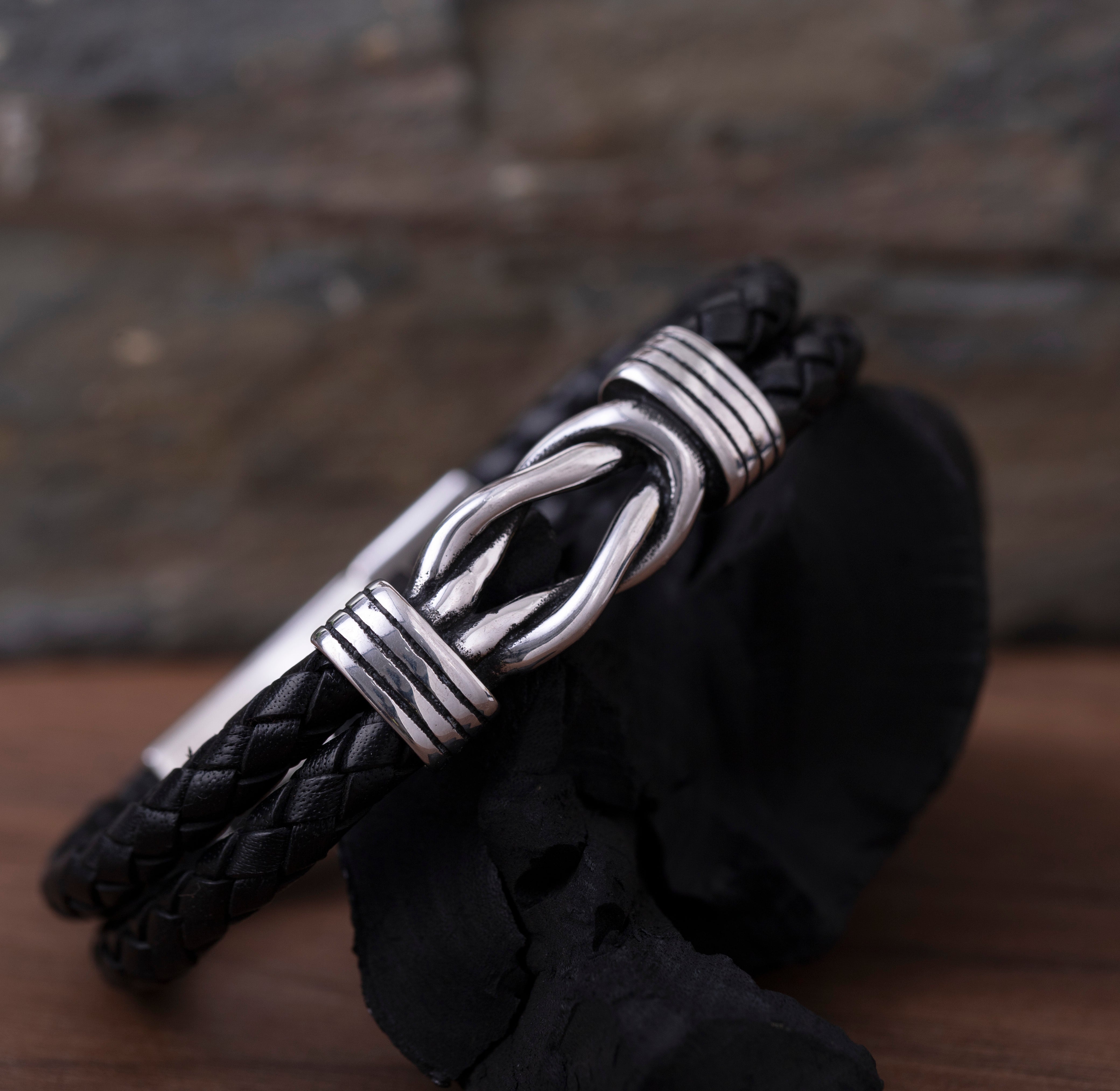 Men's Infinity Knot Brown Leather Bracelet