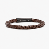 Personalized Leather Bracelet for Men with Hidden Message - Brown