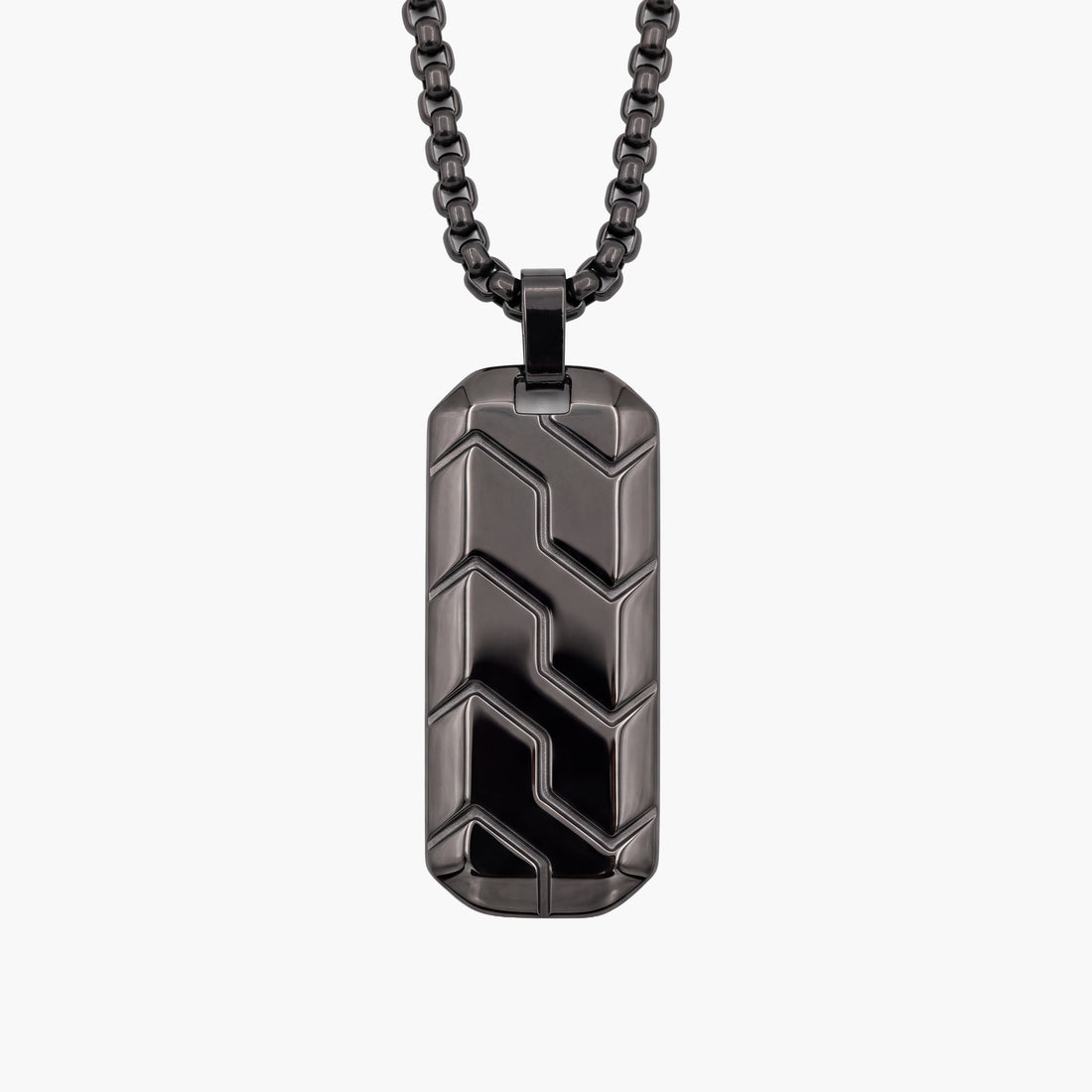 Armor Dog Tag Necklace for Men - Black
