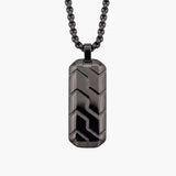 Armor Dog Tag Necklace for Men - Black