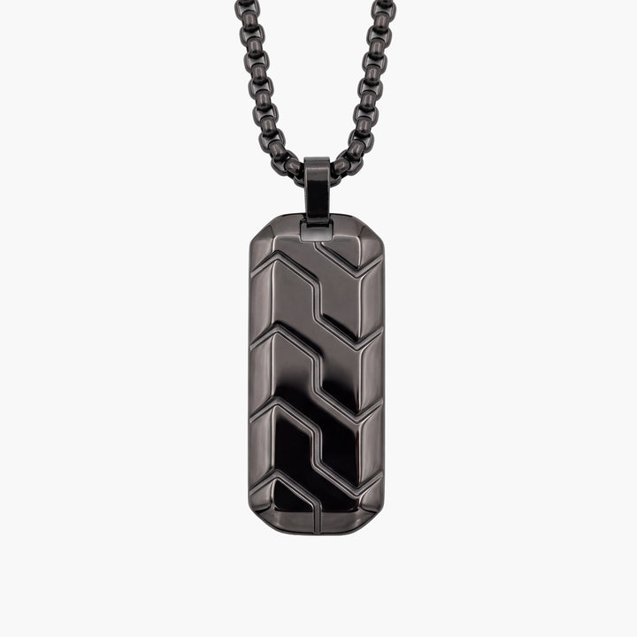 Armor Dog Tag Necklace for Men - Black