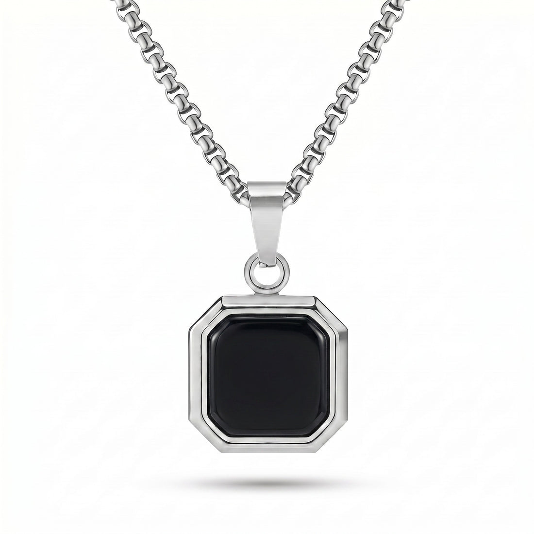 Black Agate Men’s Pendant Necklace