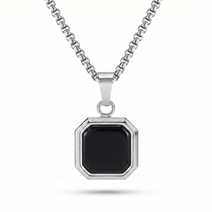Black Agate Men’s Pendant Necklace