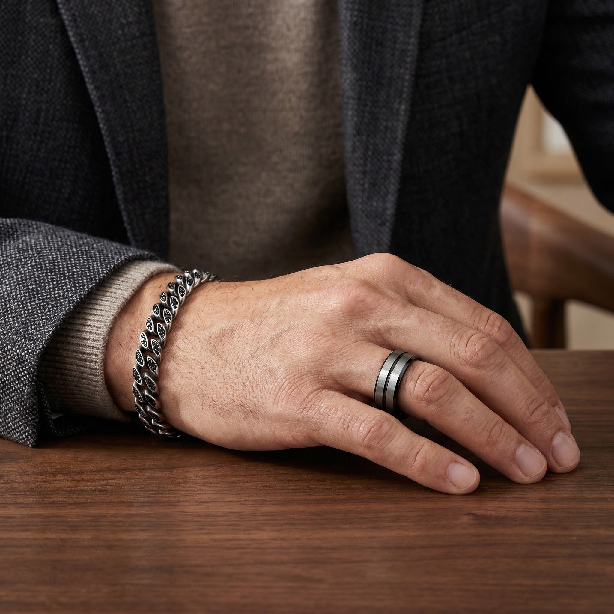 Personalized Promise Silver Ring for Men