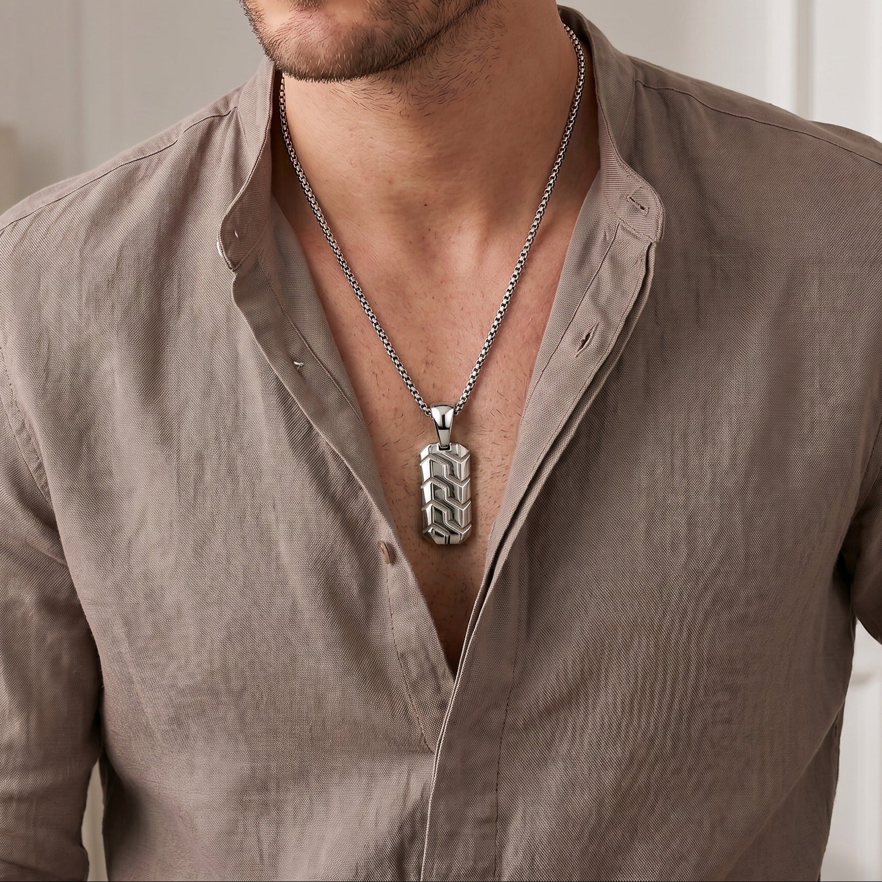 Engraved Tag Necklace for Men – Personalized Gift Pendant