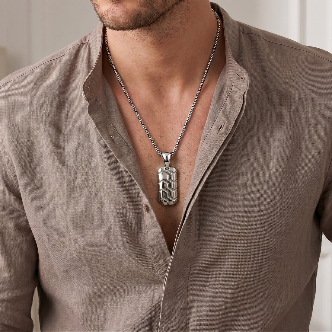 Engraved Tag Necklace for Men – Personalized Gift Pendant