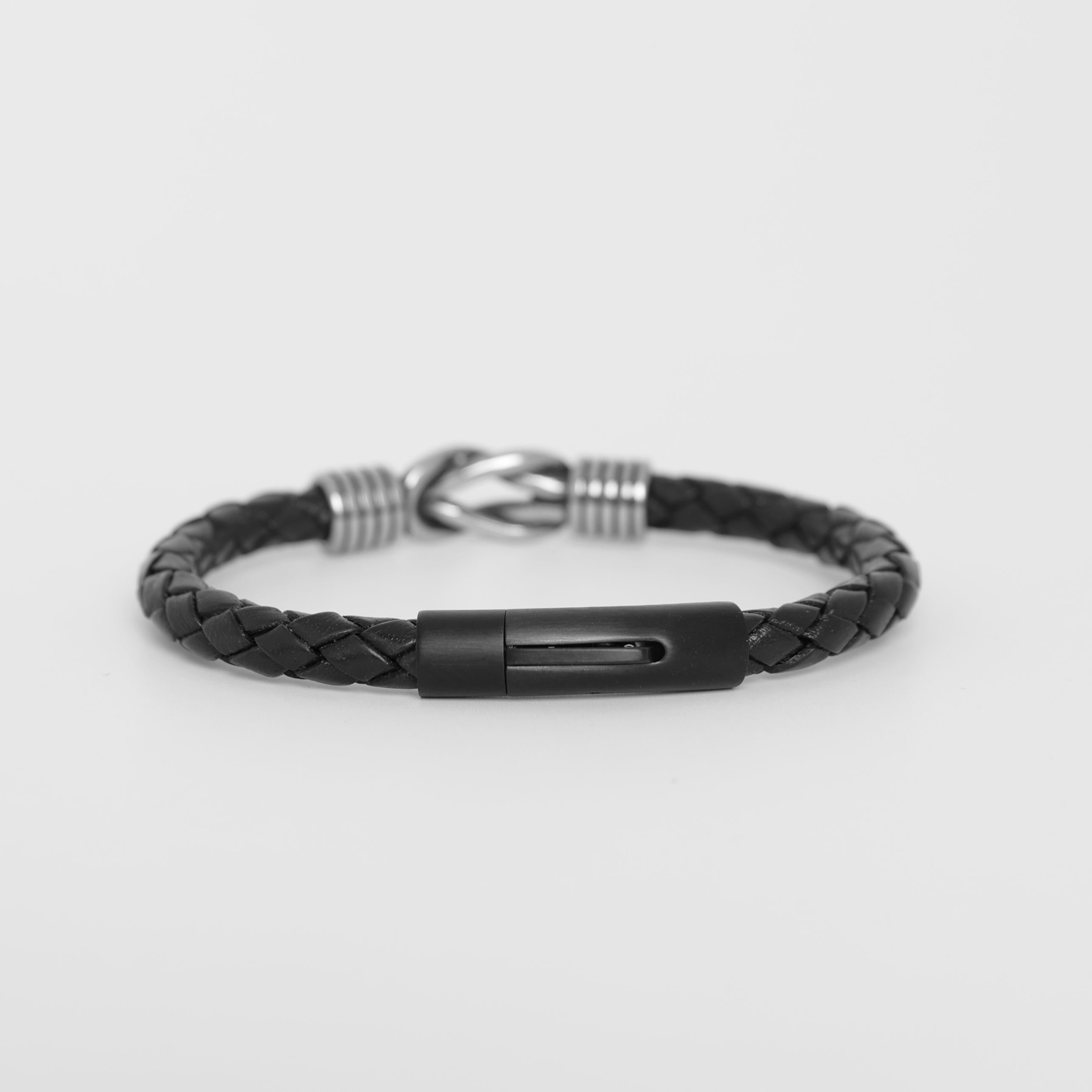 The Eternal Knot — Personalized Leather Bracelet for Men