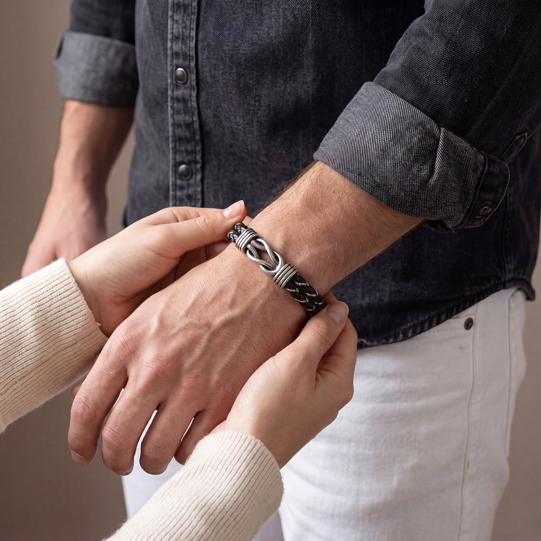 Eternal Knot Leather Bracelet for Men