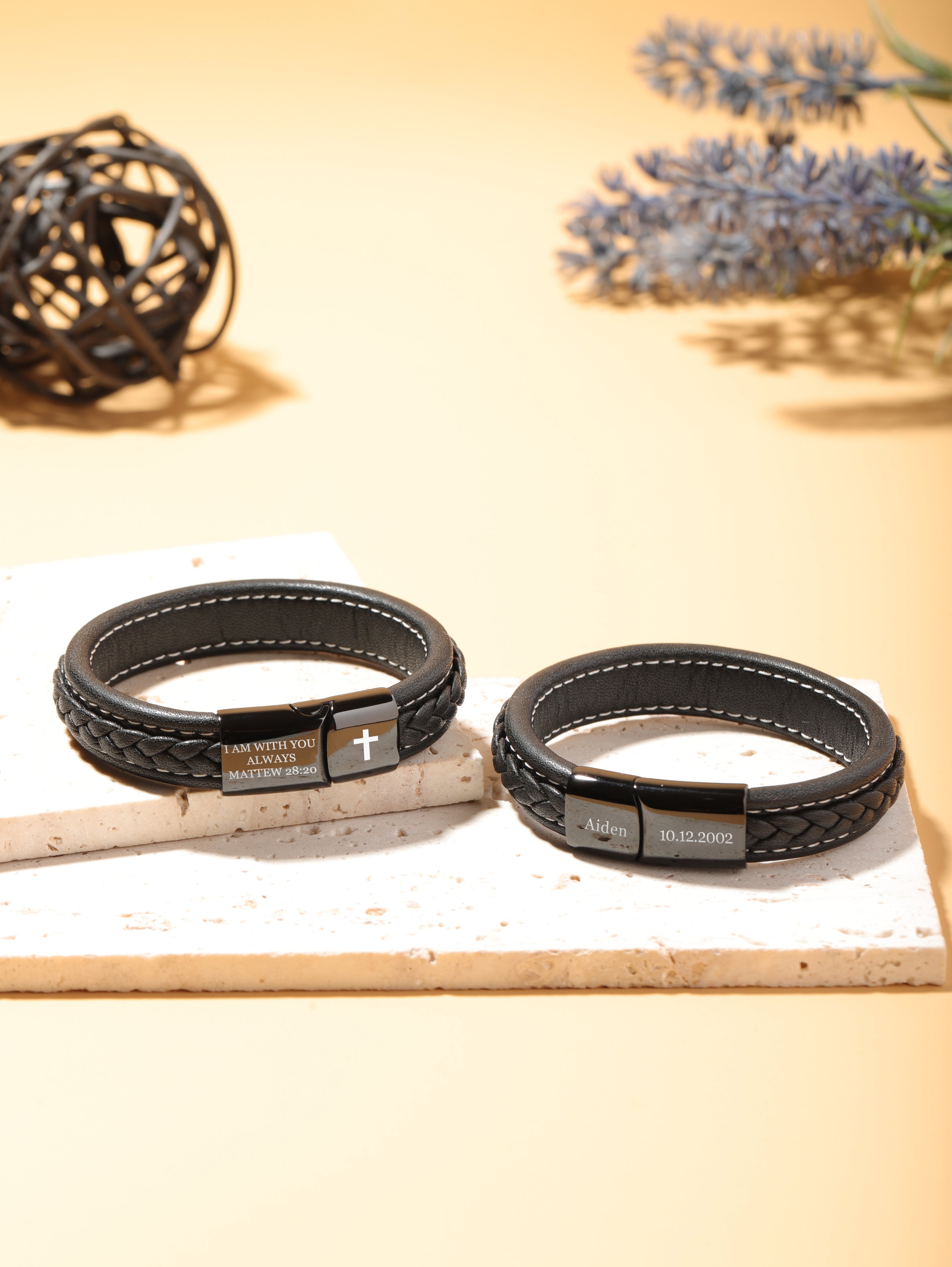 Bracelet en cuir personnalisé pour homme